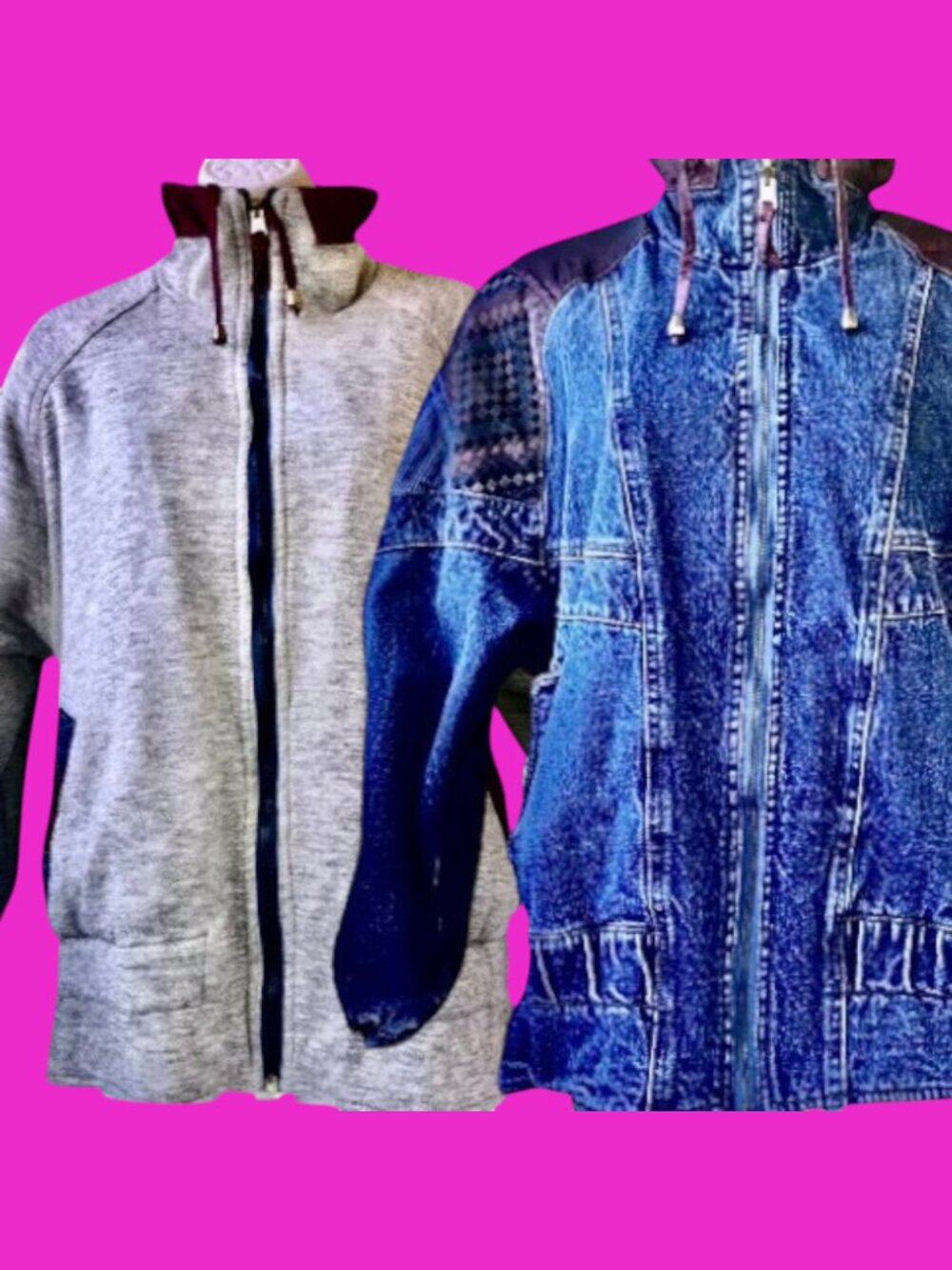 Blue Denim Jean Jacket REVERSIBLE Vintage 80's